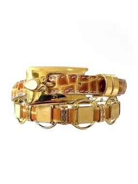 Nanni Milano Vintage Gator/Croc Embossed Leather Chain & Enamel XS